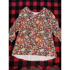 60s 70s Hippie Hippy Ladies Size 4XL Fancy Dress Costume Flared Feelin Groovy